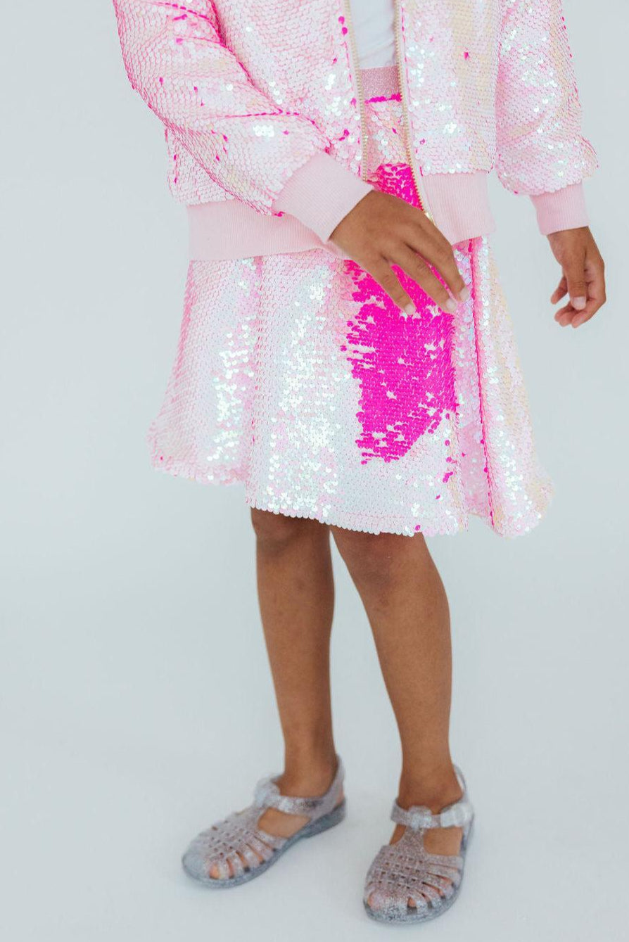 Diva Pink Flip Sequin Twirl Skort 1