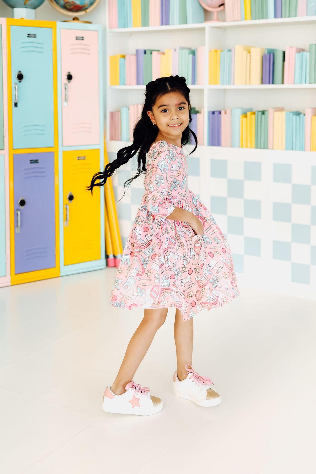 SALE Dream Big Little One 3/4 Pocket Twirl Dress 3