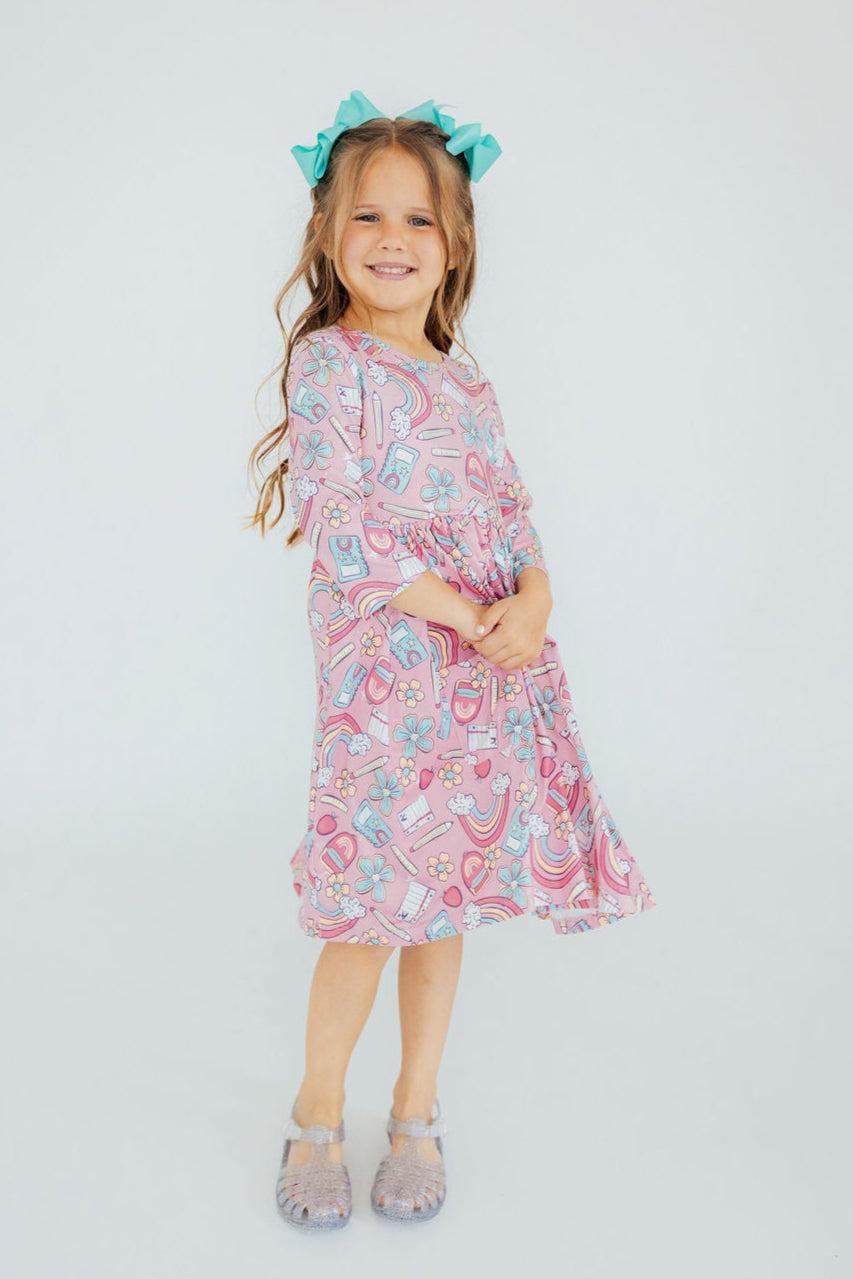 SALE Dream Big Little One 3/4 Pocket Twirl Dress 4