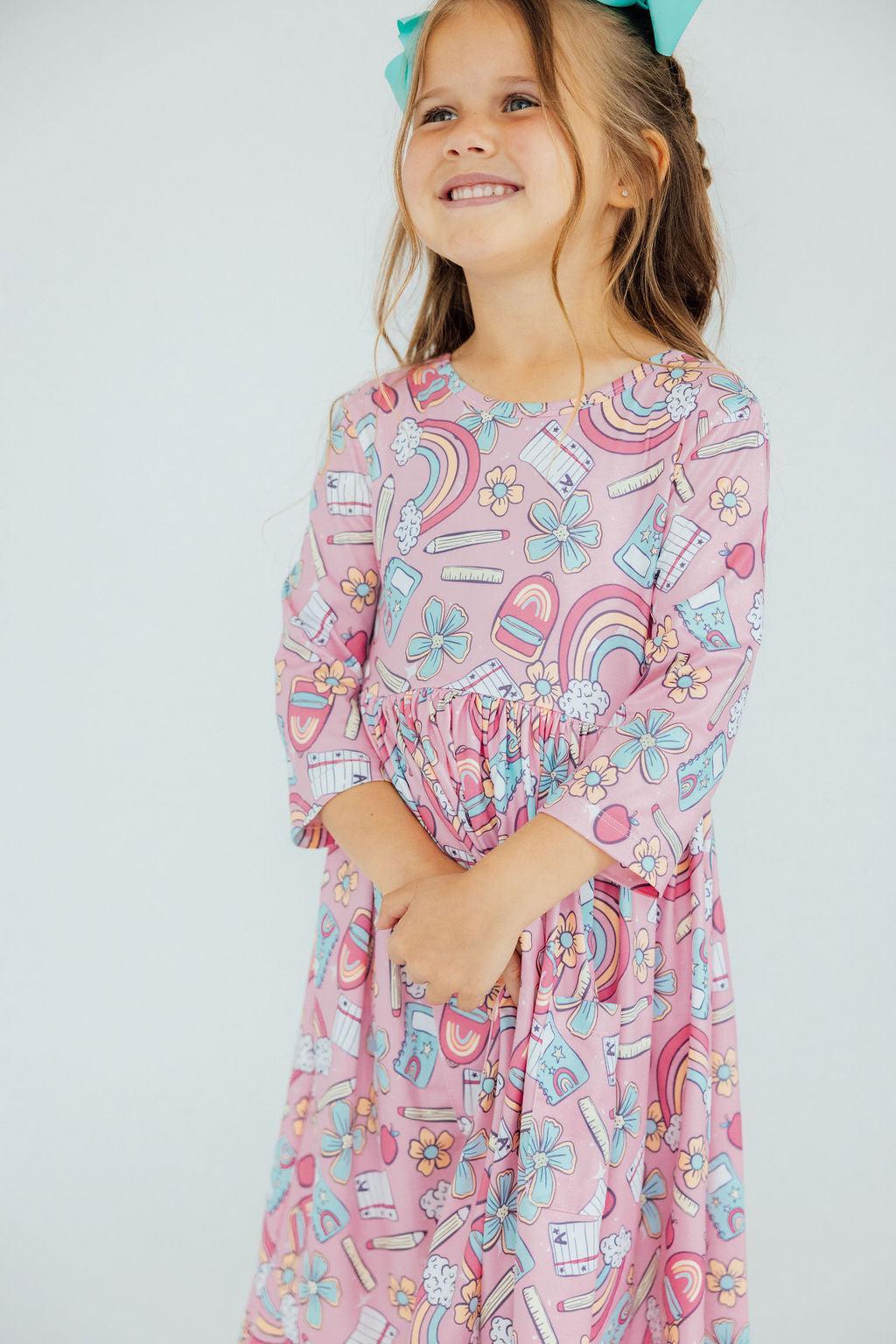 SALE Dream Big Little One 3/4 Pocket Twirl Dress 8