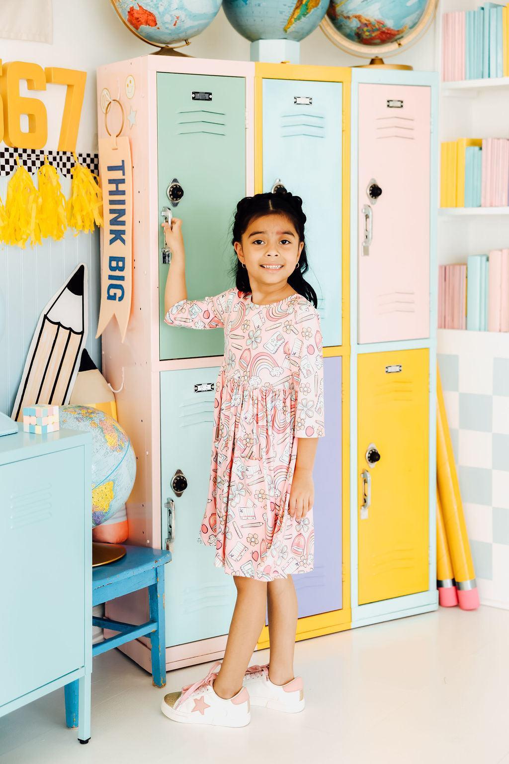 SALE Dream Big Little One 3/4 Pocket Twirl Dress 1