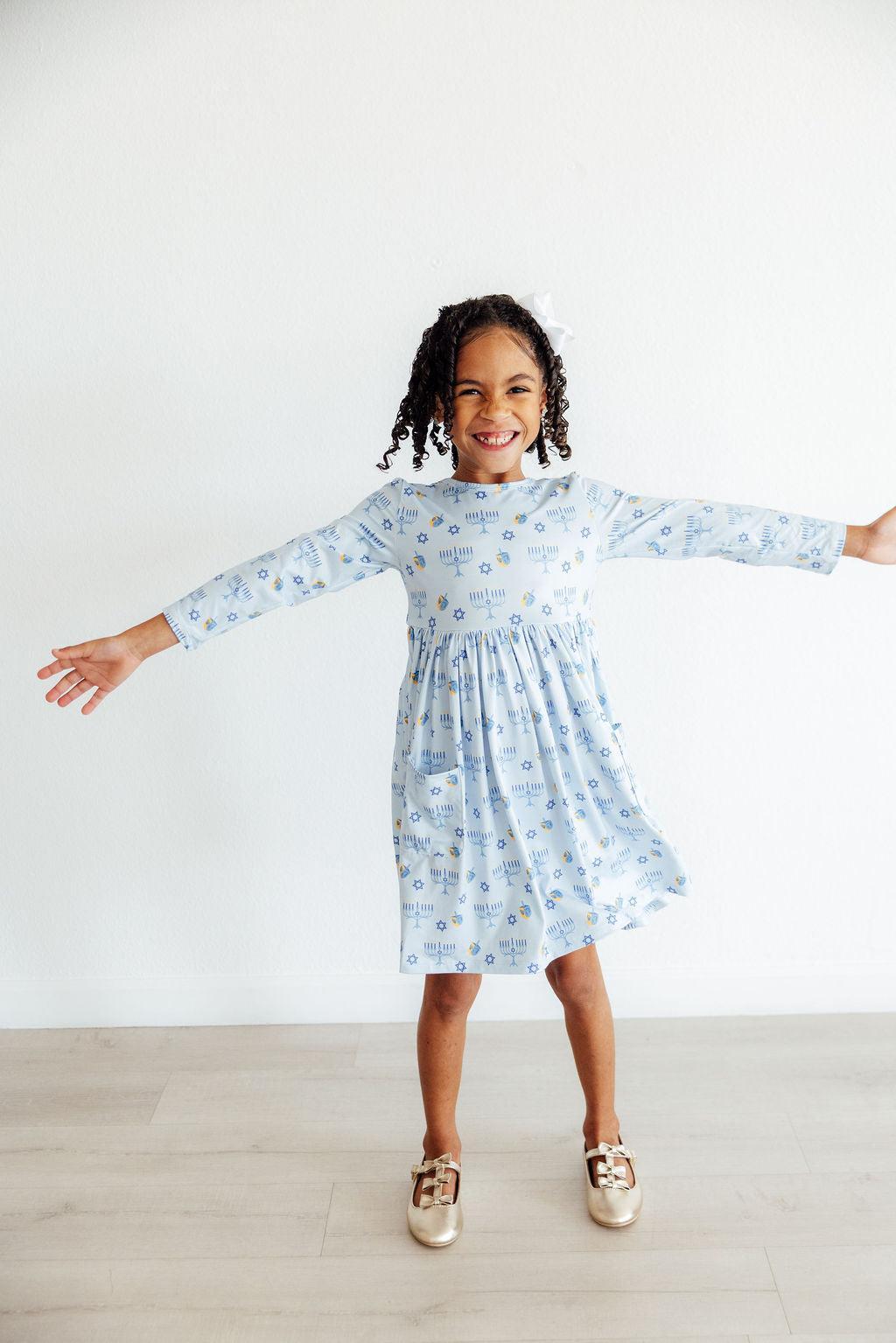 Dreidel Darling L/S Pocket Twirl Dress 2