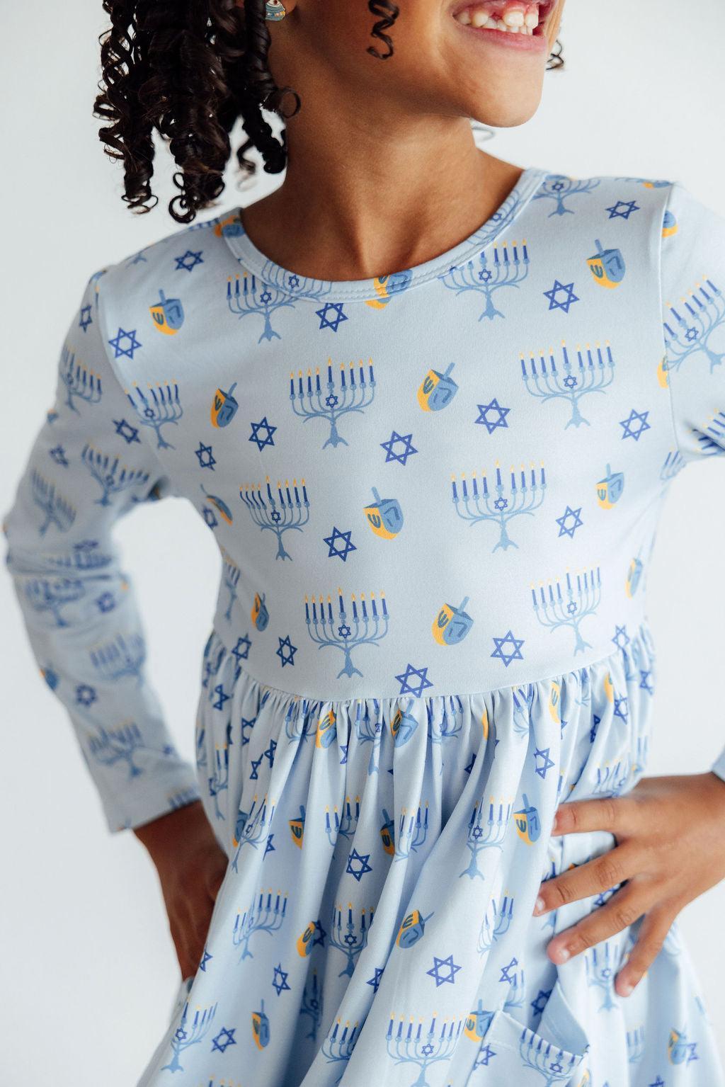 Dreidel Darling L/S Pocket Twirl Dress 1