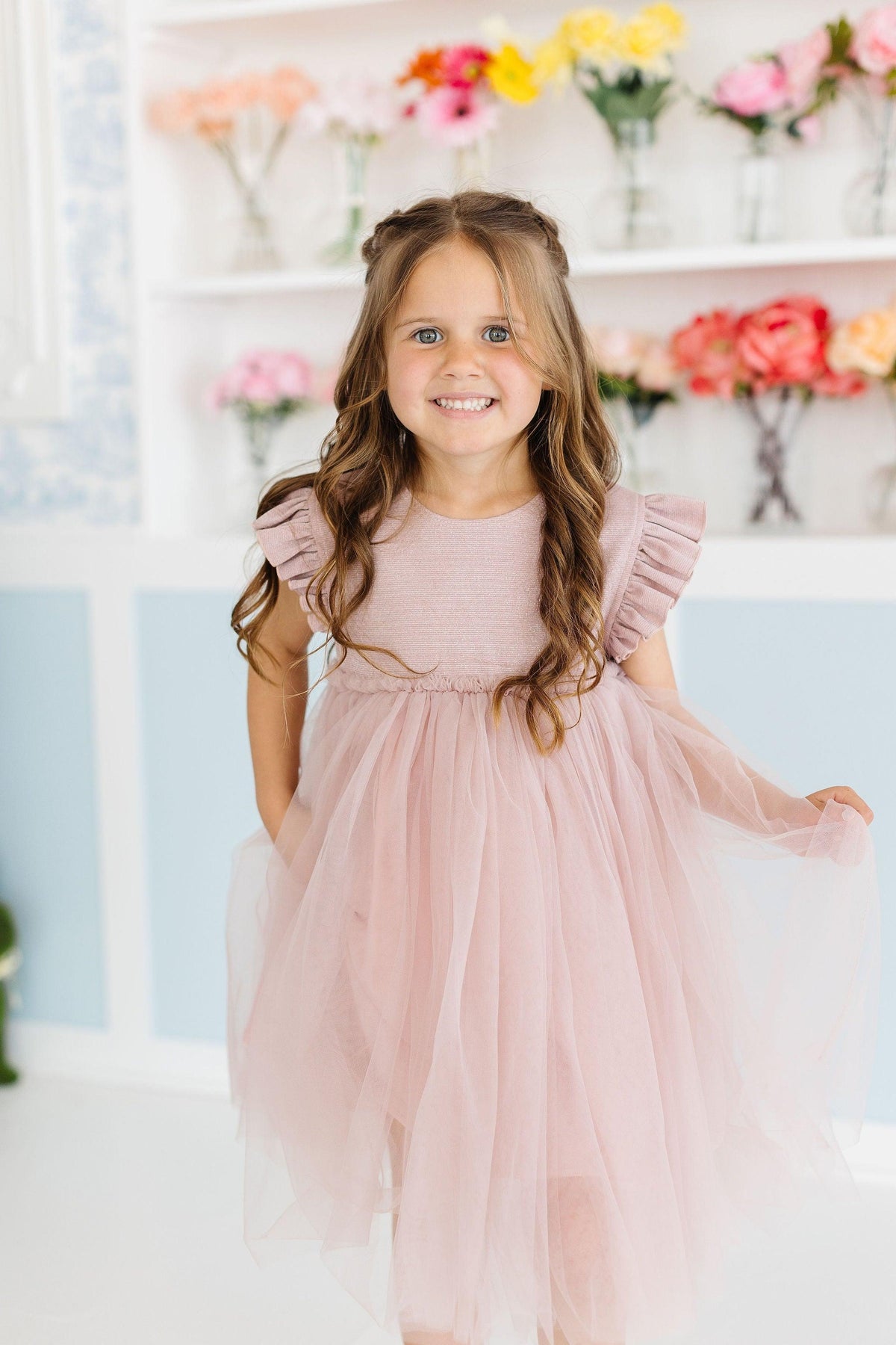 Dusty Pink Shimmer Tutu Dress 6