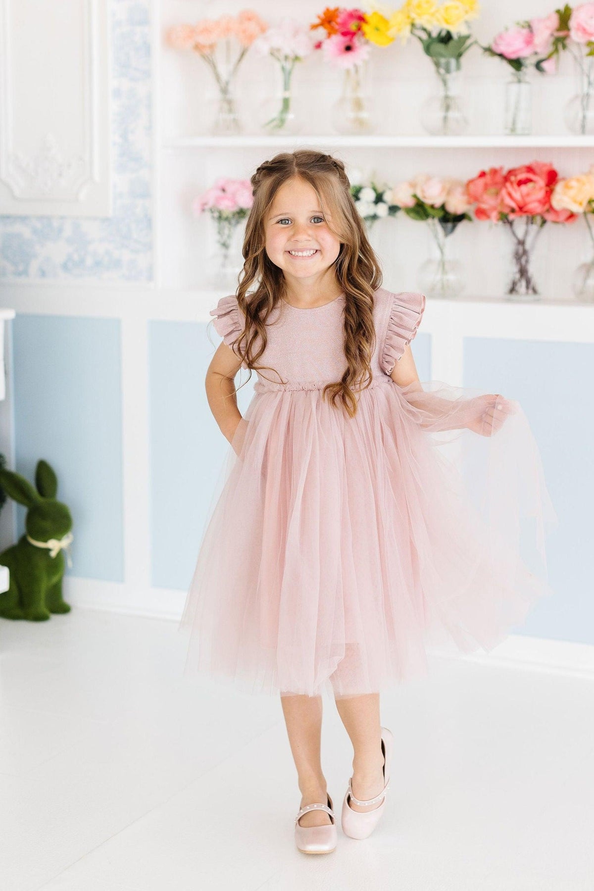 Dusty Pink Shimmer Tutu Dress 1