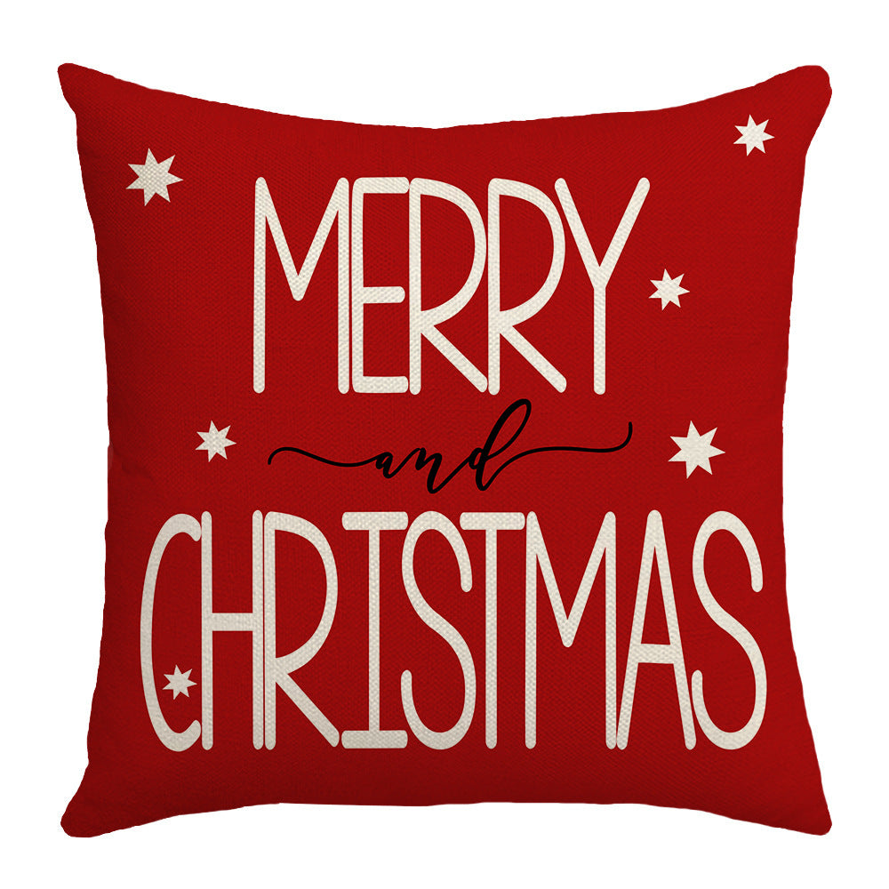 Grid Christmas linen pillowcase, Christmas tree snowflake home decoration pillowcase, sofa cushion pillowcase 4