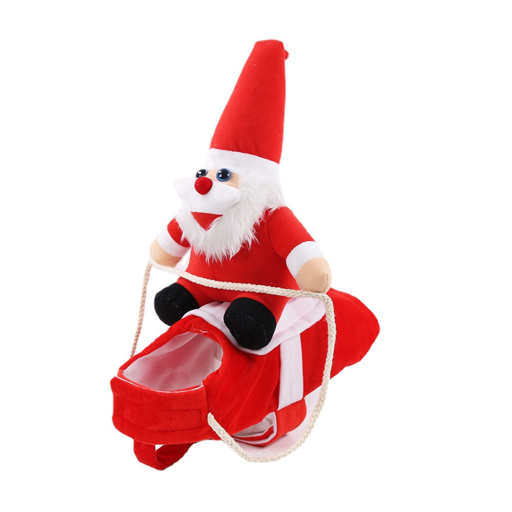 Fashion Designer Large And Medium Santa Dog Christmas Costumes Riding Clothes Transformed Into Santa Claus Clothes 2