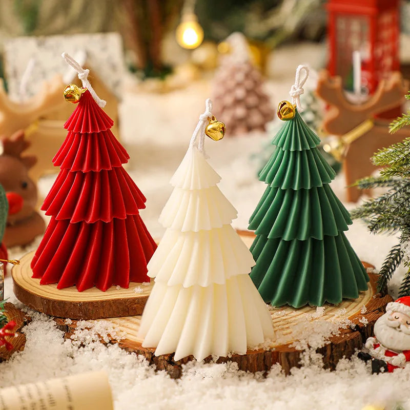 Cute Christmas Tree Candles Novelty Christmas Gifts Mini Wax Candle Red Green Scented Candles for Home Decor 2