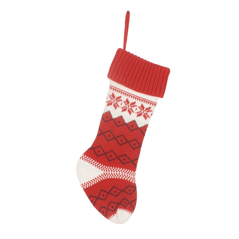Christmas Decoration Plush Knitted Socks Christmas Gift Socks Gift Bags Pendants 3