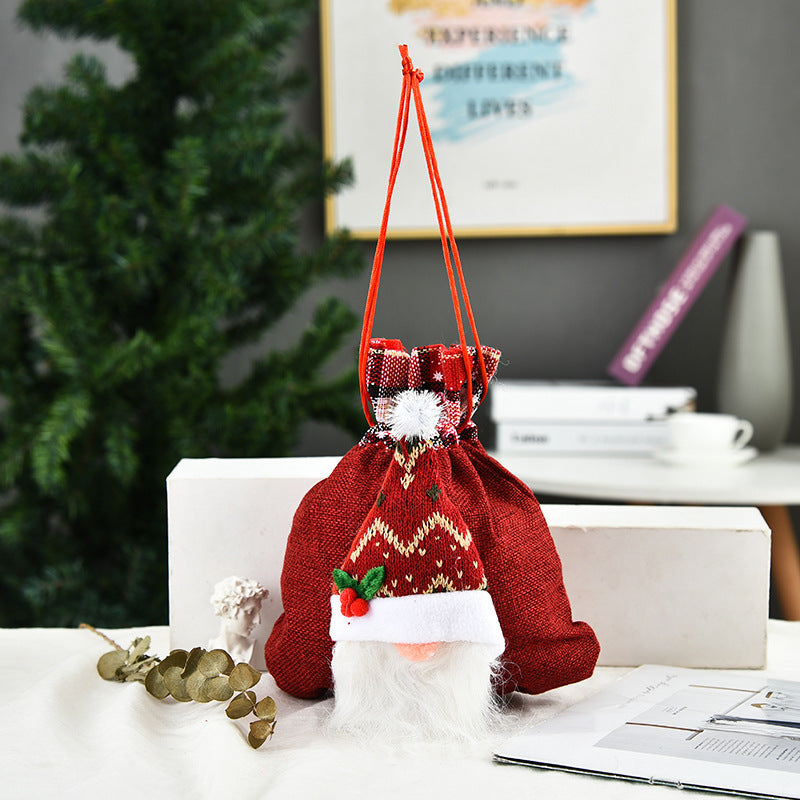 Christmas Faceless Doll Tote Bag Creative Christmas Apple Bag Candy Bag Christmas Gift Bundle Pocket 3