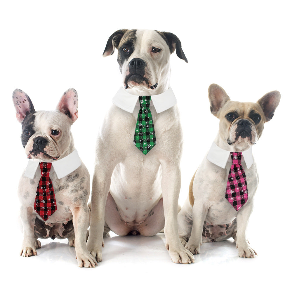 New British style handsome Christmas dog collar Christmas pet tie 3