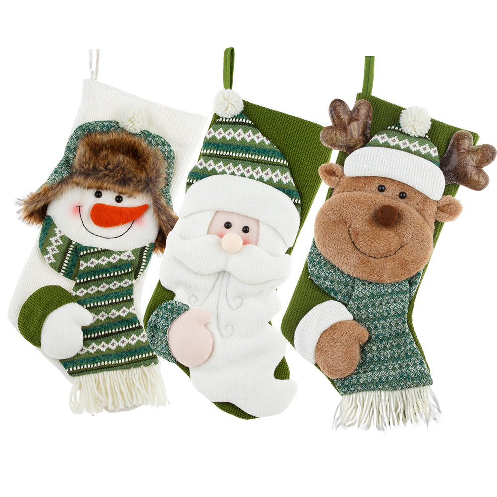 Christmas decorations, hanging decorations, candy socks, gift socks, Christmas gifts, green Christmas socks 5