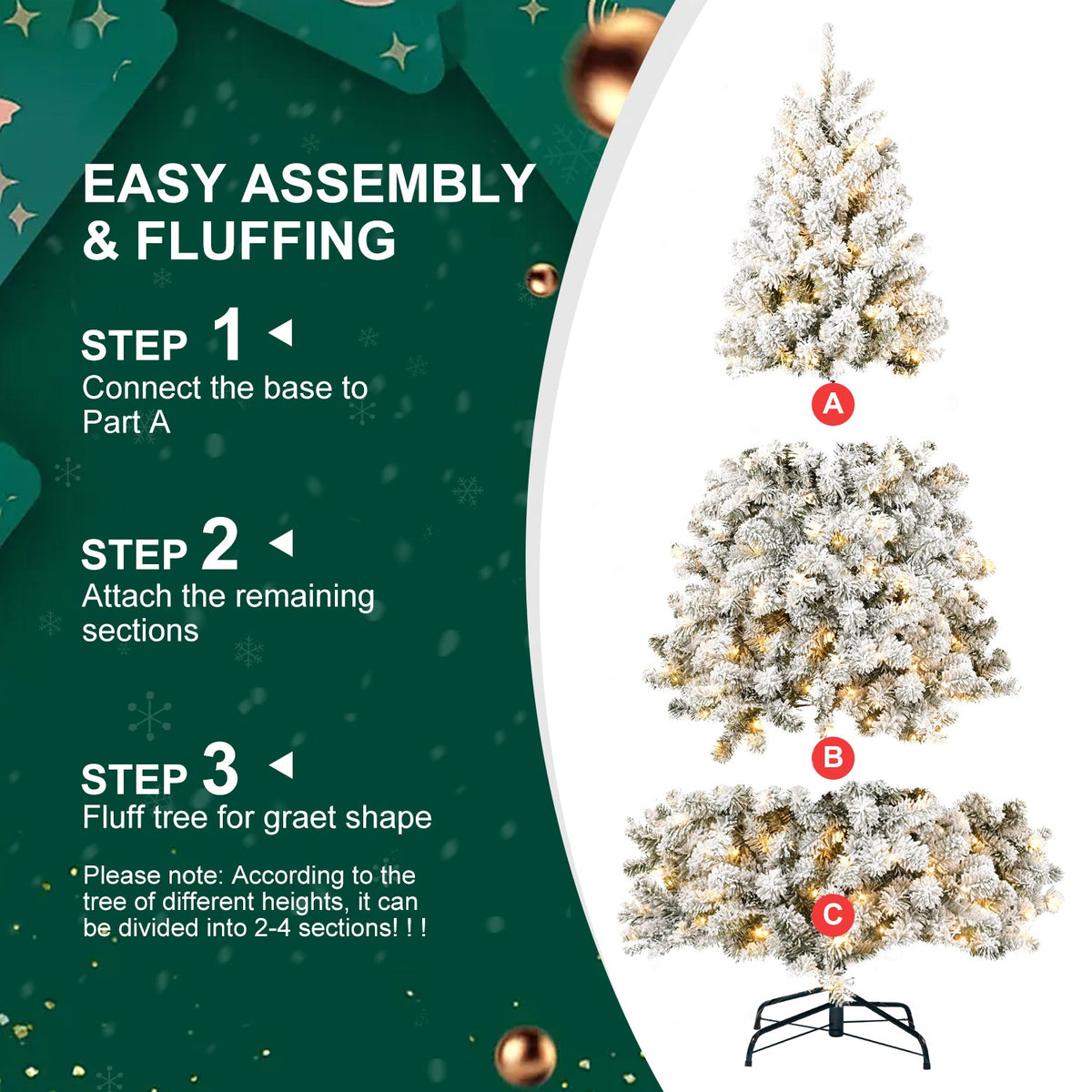 5FT PVC Memory Wire Christmas tree (With Light) 6