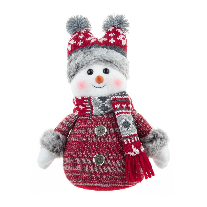 Doll Lei Feng Hat Scarf Snowman Doll Window Display Cute Christmas Snowman Cloth Doll 6