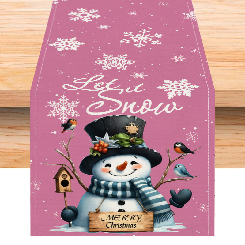 Christmas snowman linen table flag living room dining table decoration tablecloth Christmas restaurant tablecloth coffee table cloth 7