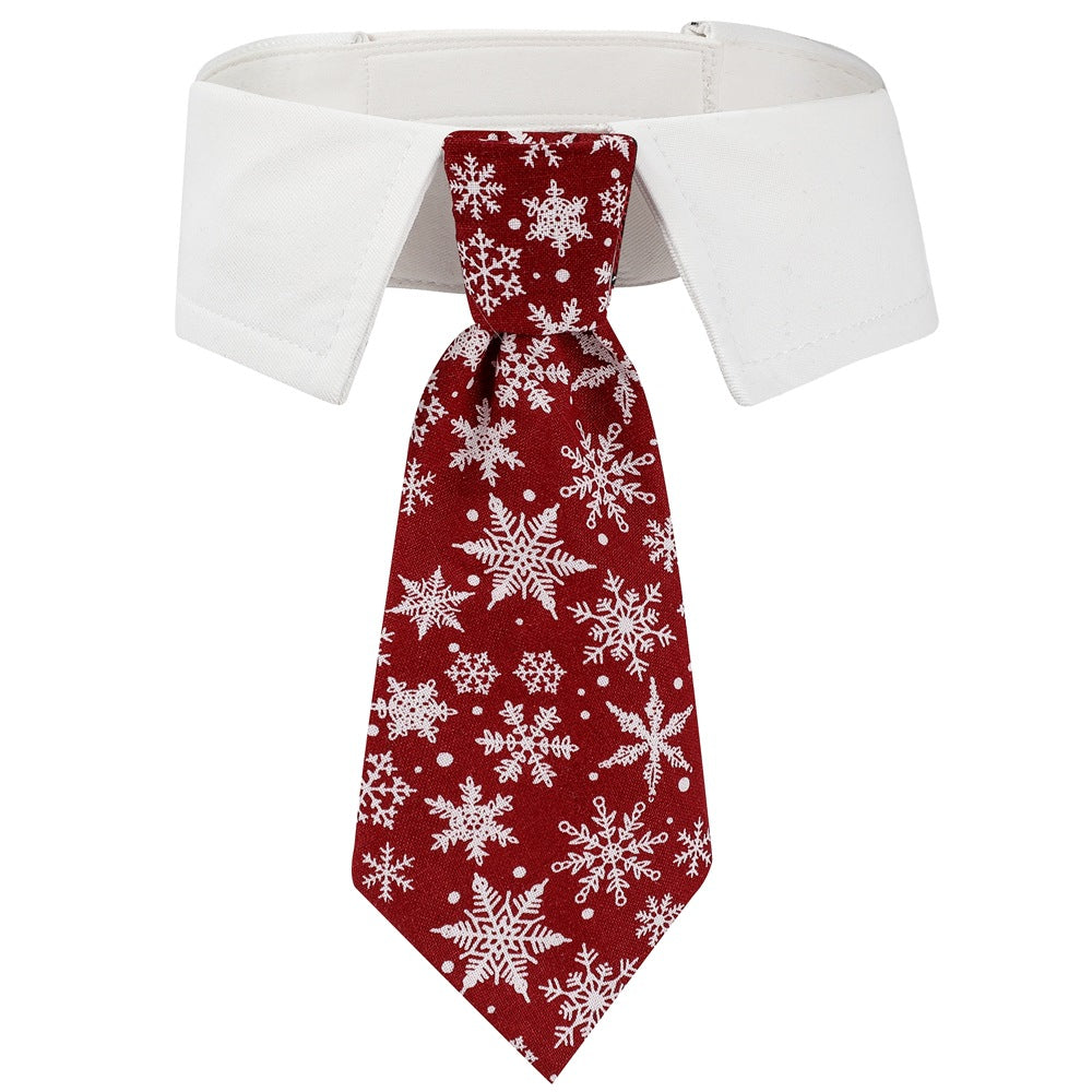 New British style handsome Christmas dog collar Christmas pet tie 5