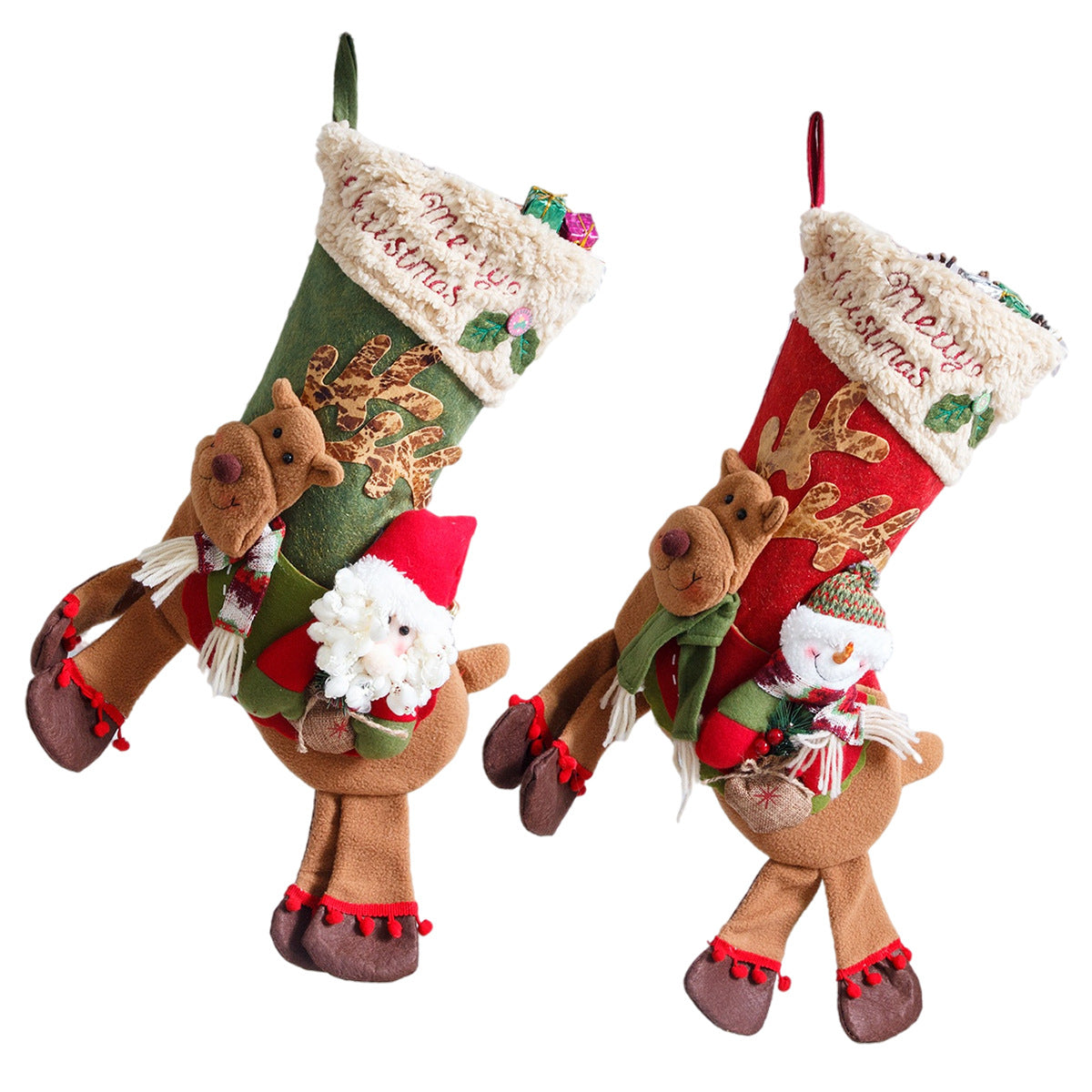 Santa Claus, snowman, deer riding socks, children's Christmas gifts, apple bags, jewelry, Christmas socks 1