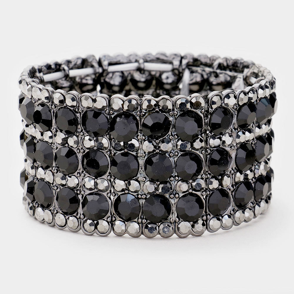 Rhinestone Crystal Stretch Evening Bracelet 5