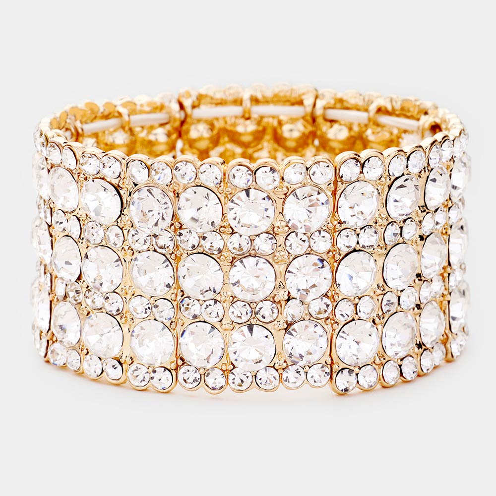 Rhinestone Crystal Stretch Evening Bracelet 1