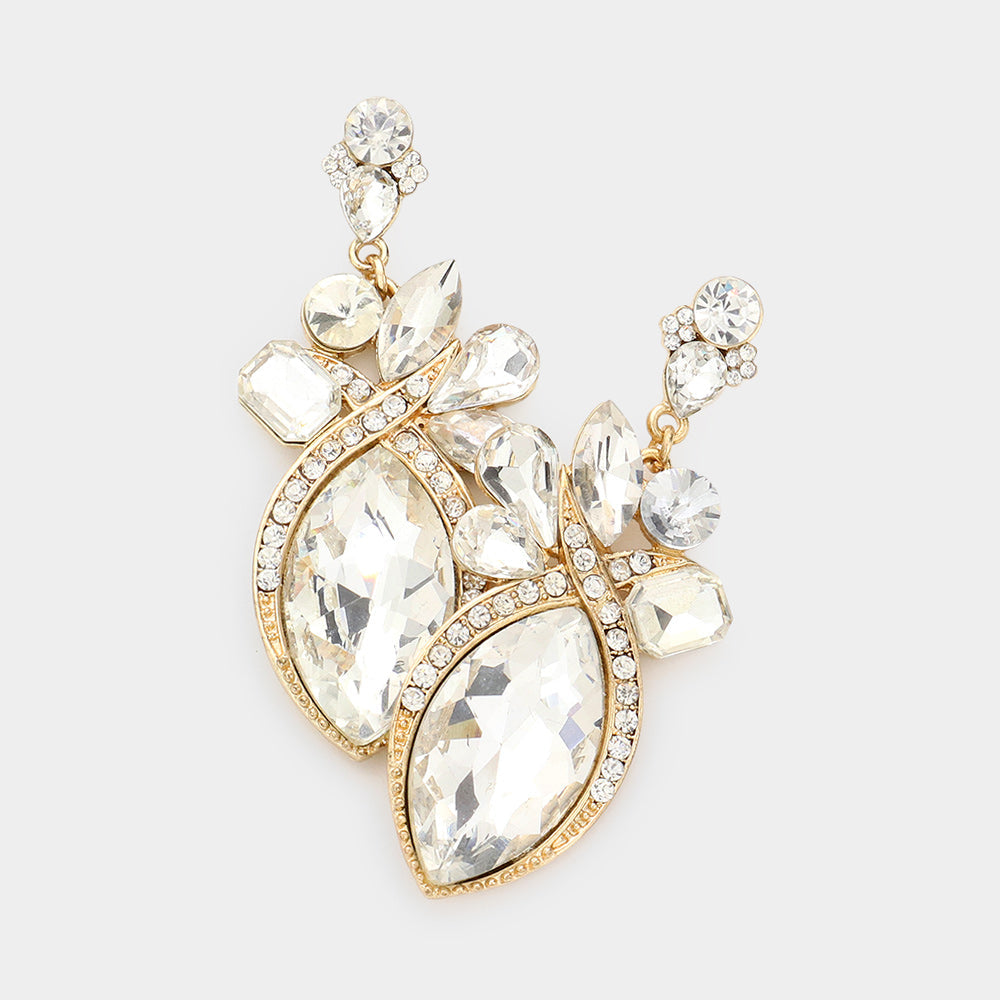 Crystal Fancy Drop Evening Earrings 1