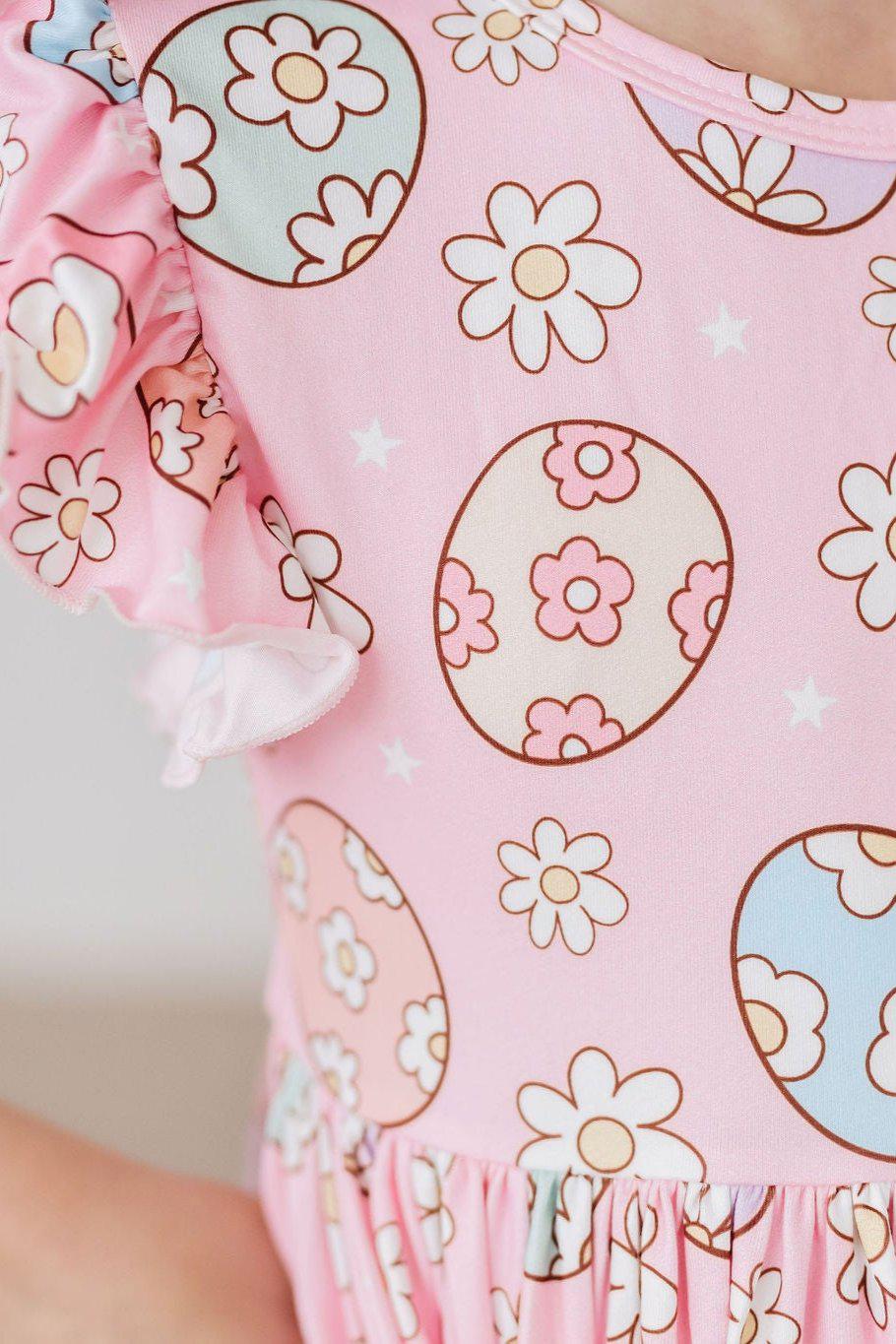 Easter Egg Hunt Flutter Sleeve Twirl Dress 4