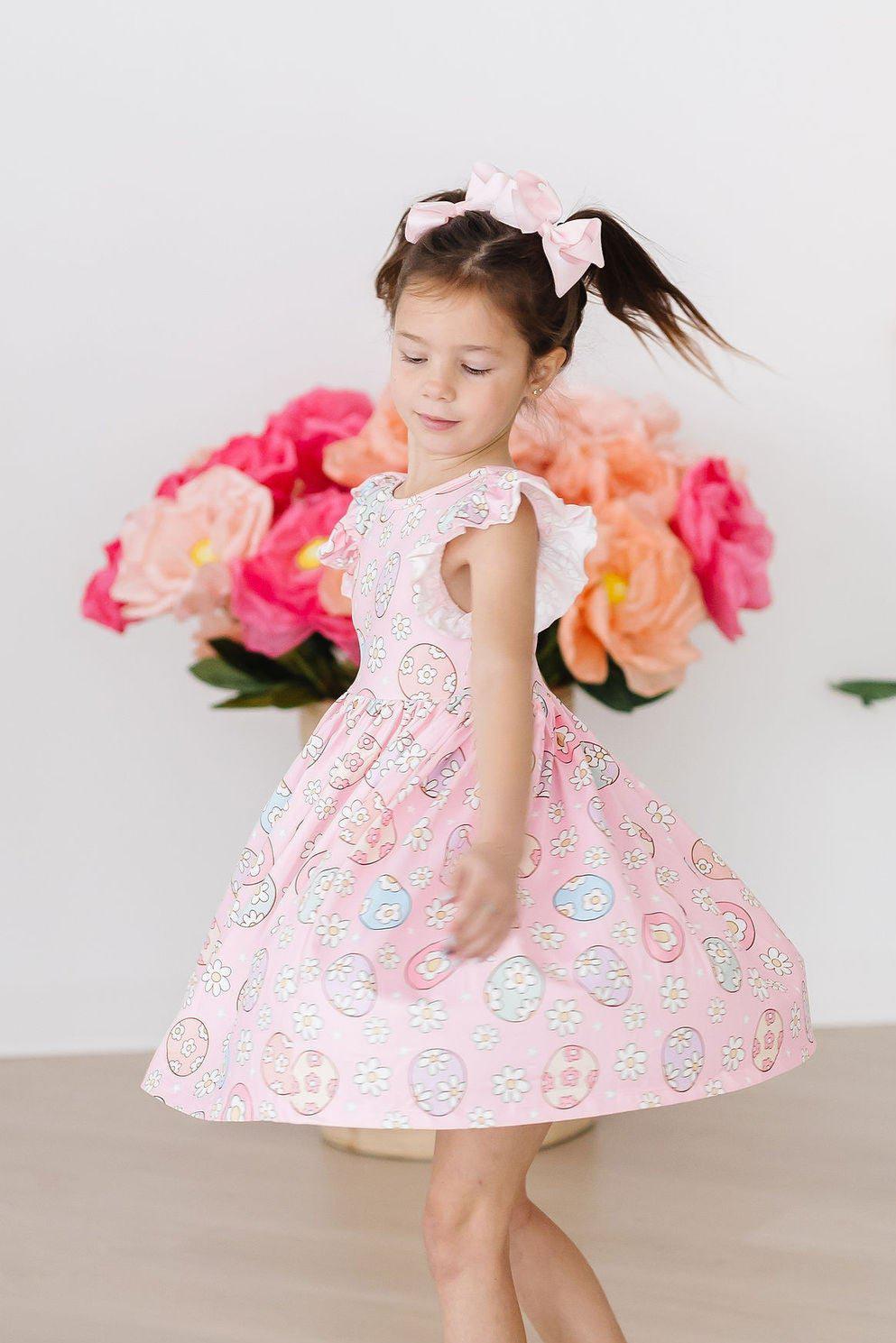Easter Egg Hunt Flutter Sleeve Twirl Dress 5