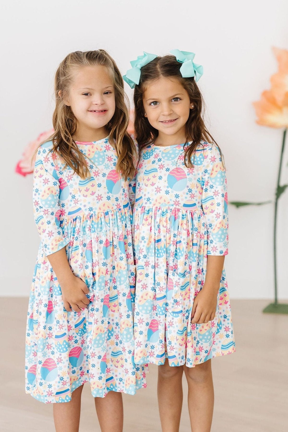Egg-cellent 3/4 Sleeve Pocket Twirl Dress 2