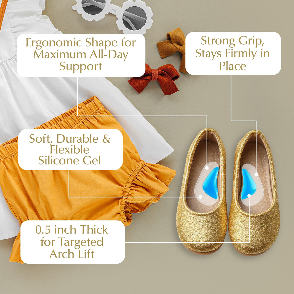 Arch Support Shoe Inserts for Adults & Kids 2