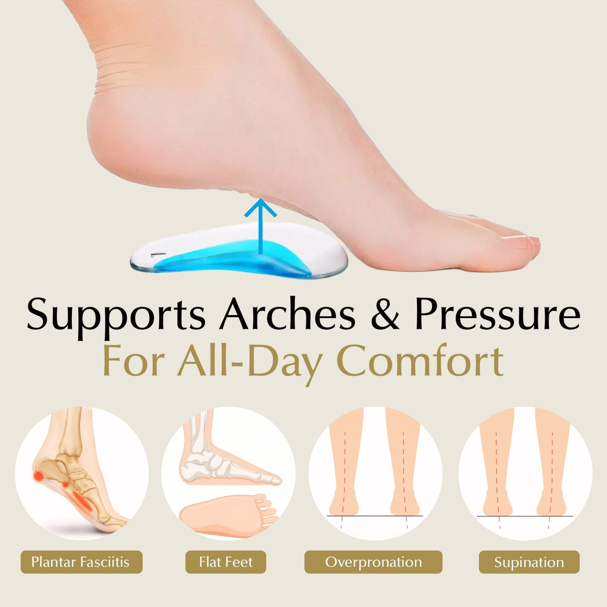 Arch Support Shoe Inserts for Adults & Kids 13
