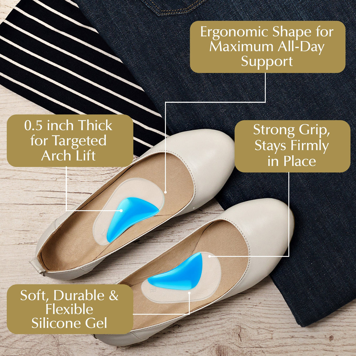 Arch Support Shoe Inserts for Adults & Kids 14