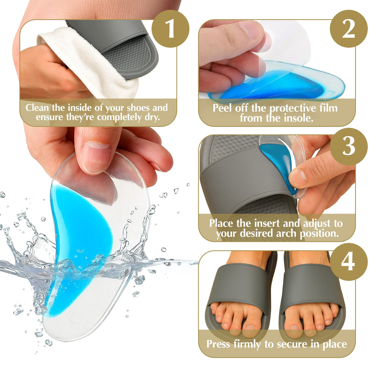 Arch Support Shoe Inserts for Adults & Kids 15