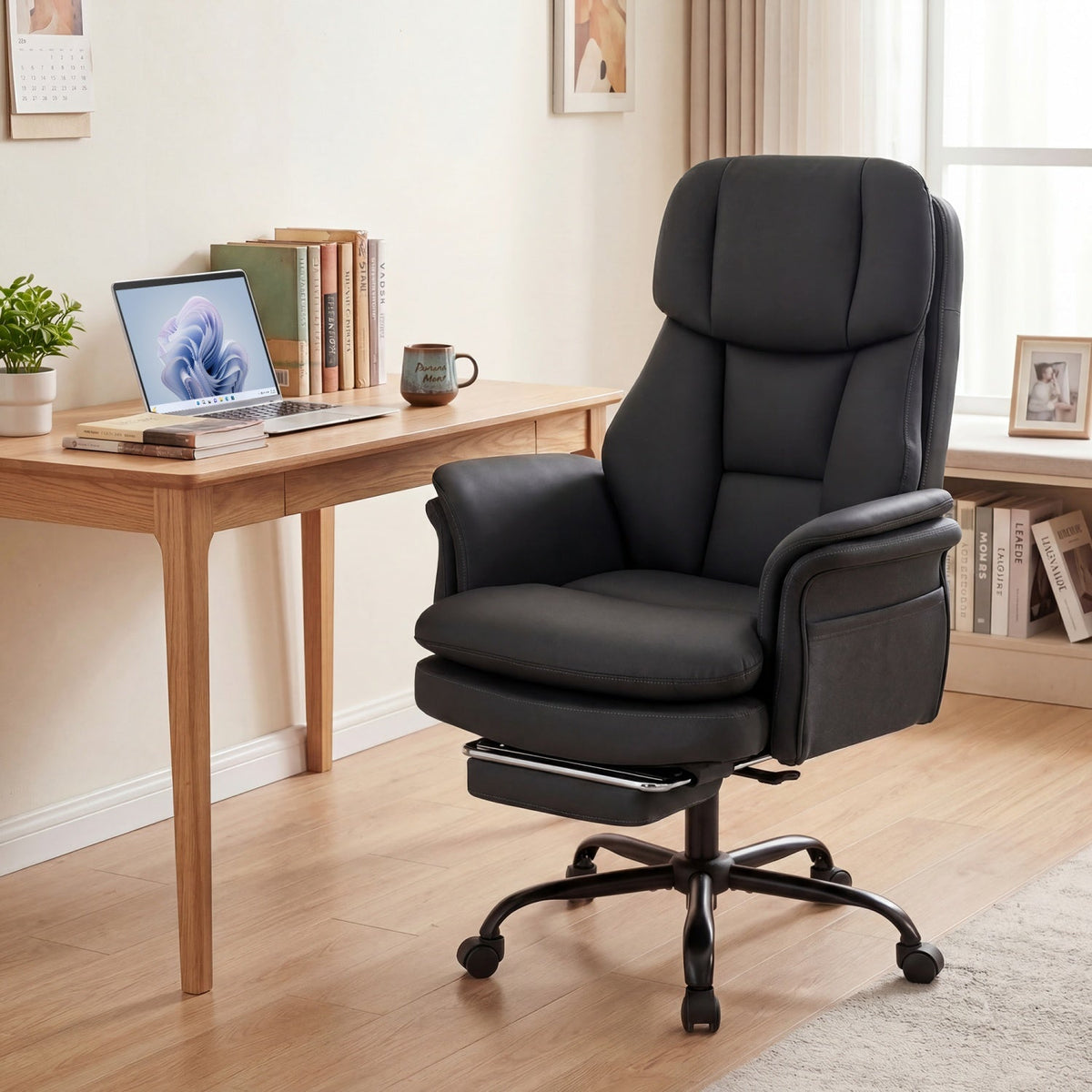 Big and Tall Office Chair with Retractable Footrest 500 lbs 1