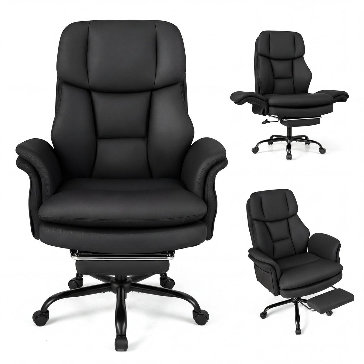 Big and Tall Office Chair with Retractable Footrest 500 lbs 2