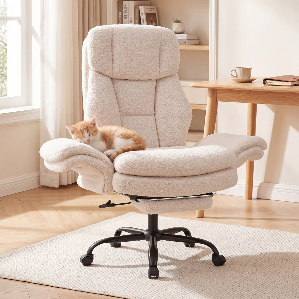 Big and Tall Office Chair with Retractable Footrest 500 lbs 18