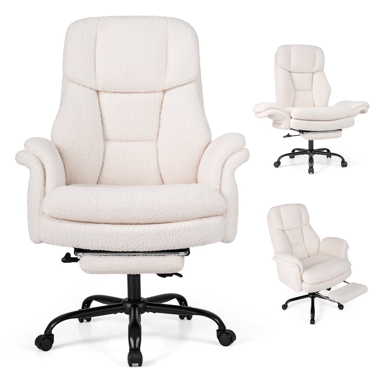 Big and Tall Office Chair with Retractable Footrest 500 lbs 19