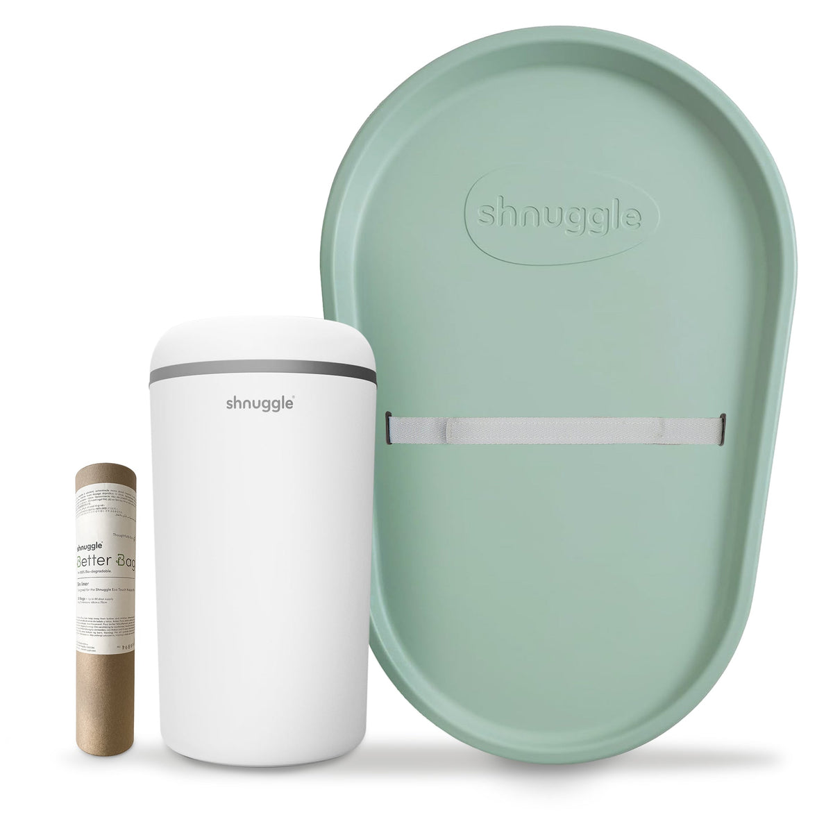 Changing Essentials Kit: Shnuggle Changing Mat + Diaper Pail + Better Bag Liners (90 Day Supply) 17