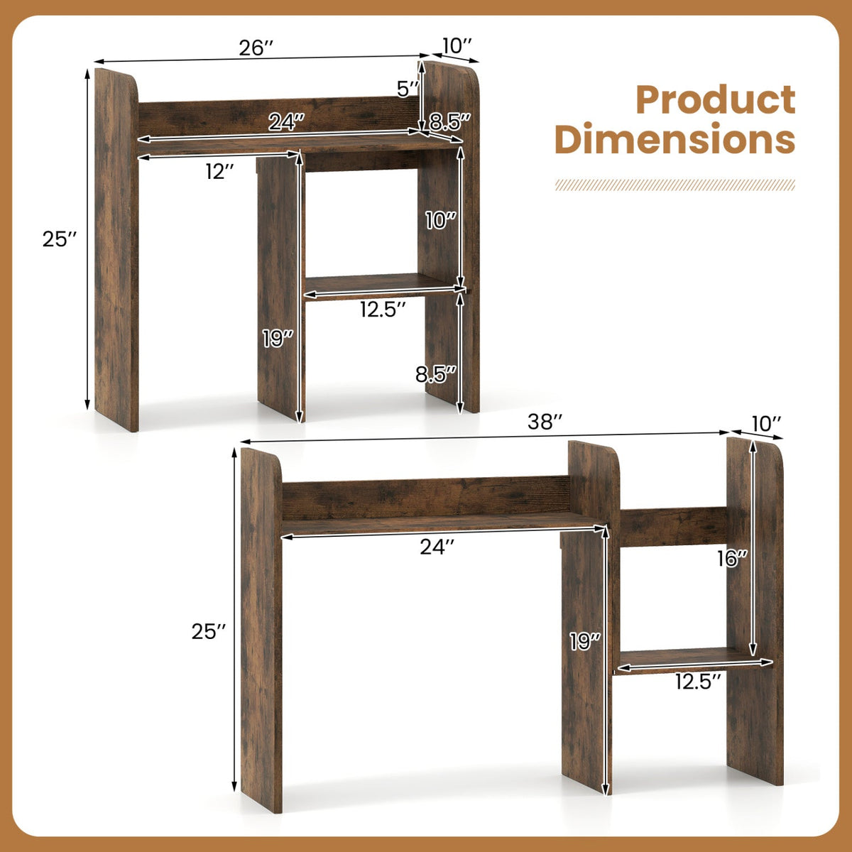 Expandable Desktop Bookshelf with Open Storage Cubes 12