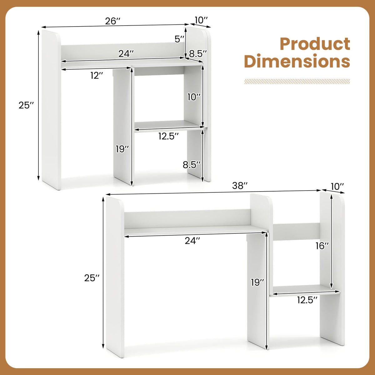 Expandable Desktop Bookshelf with Open Storage Cubes 4