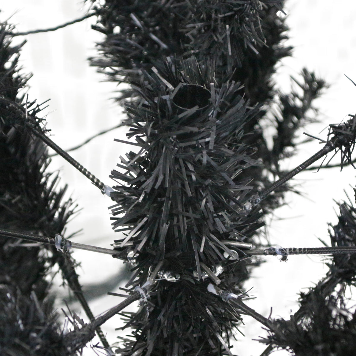 6FT artificial fir curved top Halloween tree, with 1080 lush branch tips and 300 LED lights in a Christmas and Halloween style 7