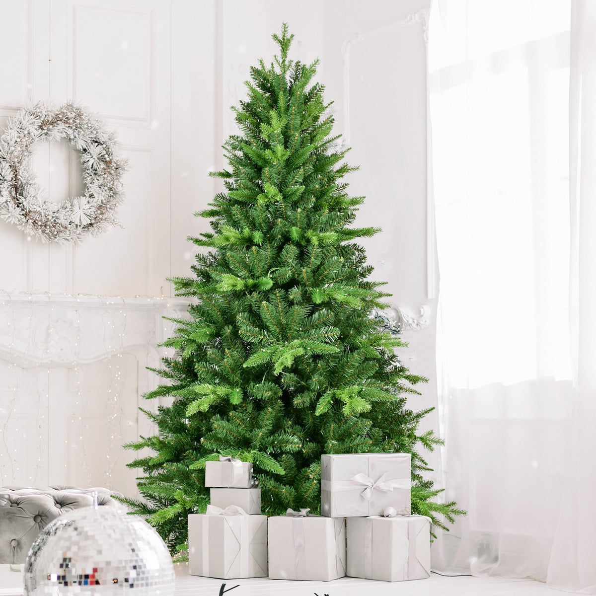 7FT PE&PVC Prelit Christmas Tree 1