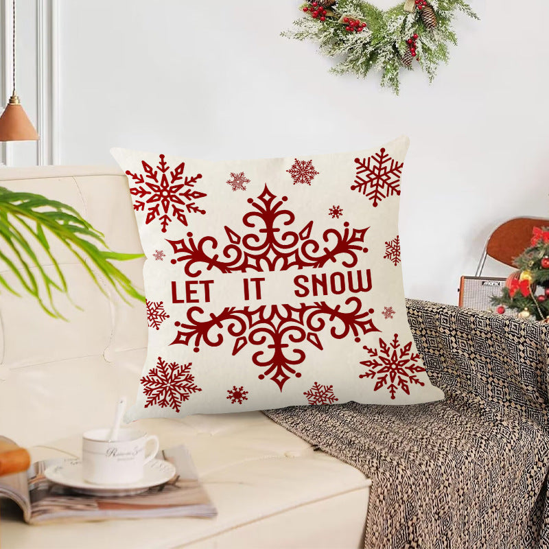 Christmas red ball pillow cover Christmas holiday themed home decoration pillowcase linen waist pillow 2