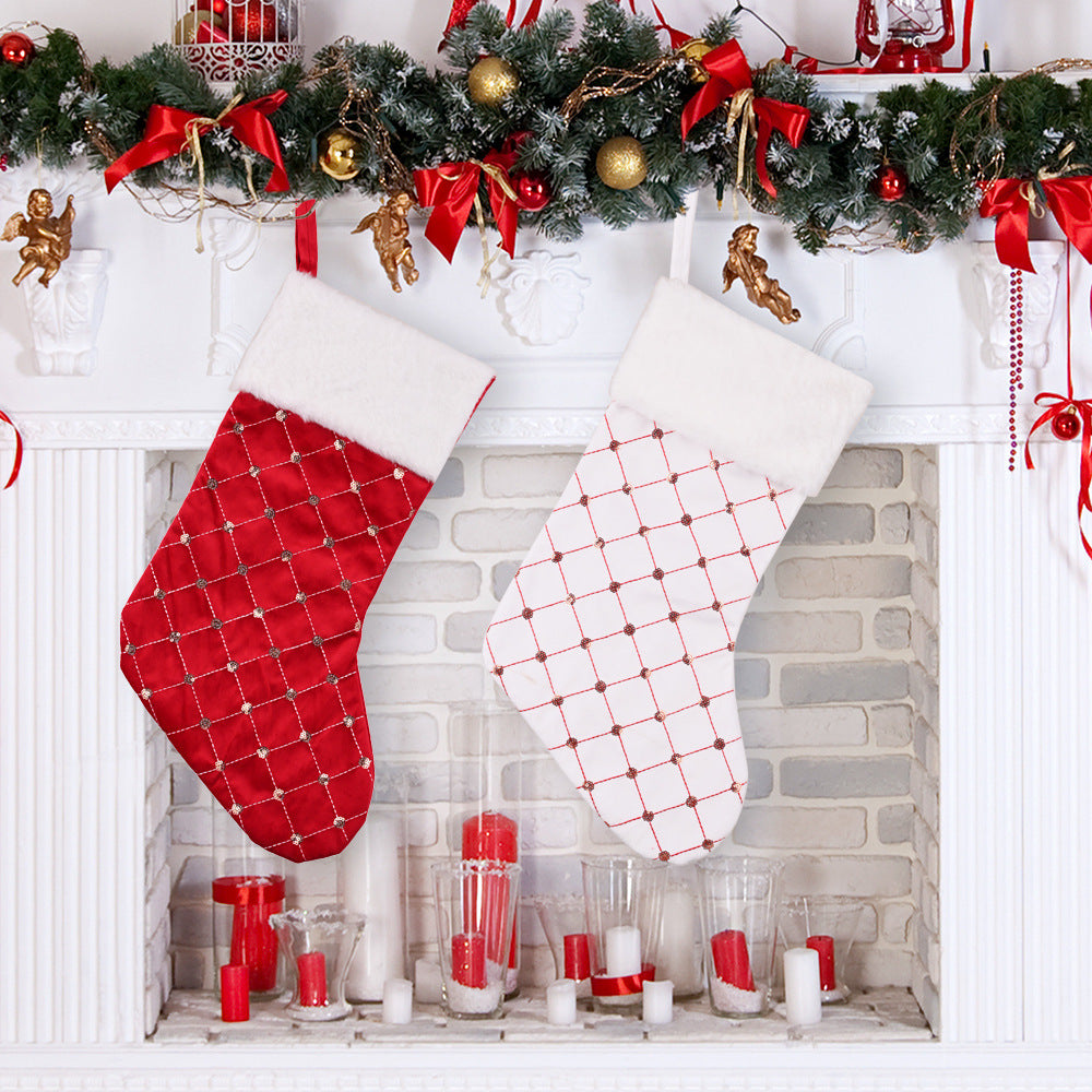 Christmas decoration supplies, high-end Christmas socks, red Christmas stockings, gift bags, tree hanging gift socks 4