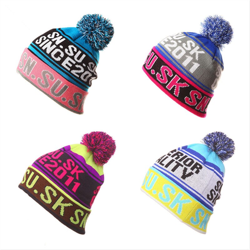 NEW Skiing Hats for Christmas  Women Warm Winter Knitting Skating Skull Cap Hat Beanies Turtleneck Caps Ski Cap Snowboard Hat 2