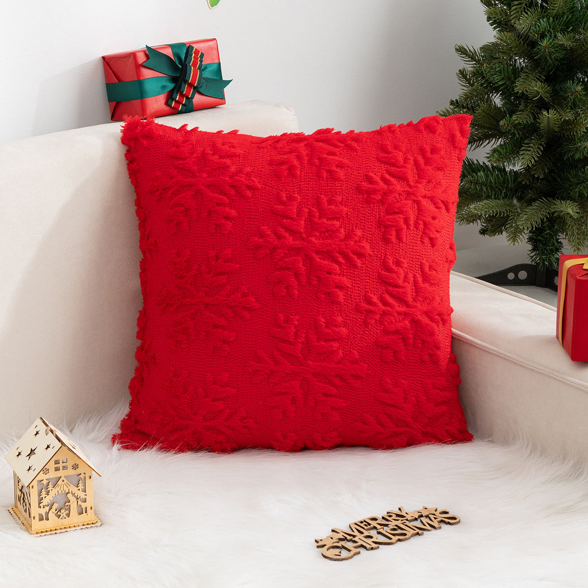 Christmas Pillow Cover Snowflake Christmas Tree Home Sofa Pillow Cover Holiday Decoration Cushion Cover 3