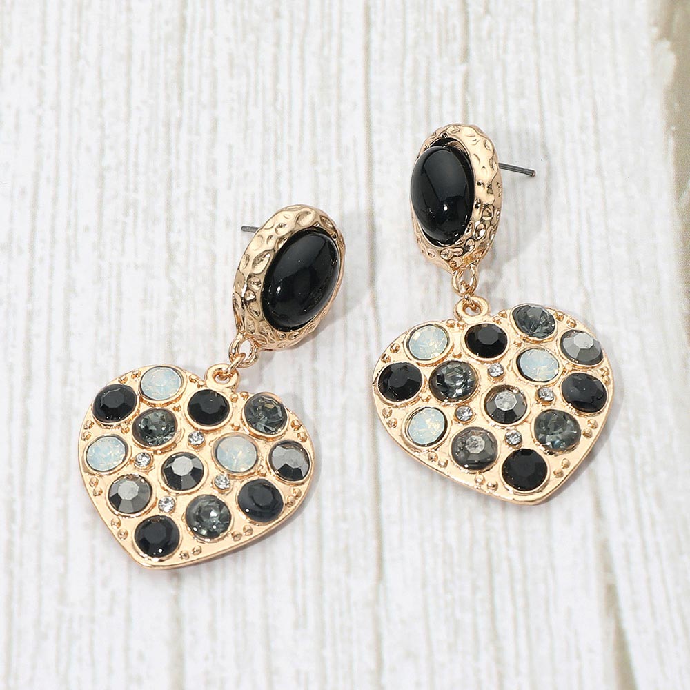 Crystal Heart Drop Earrings 2