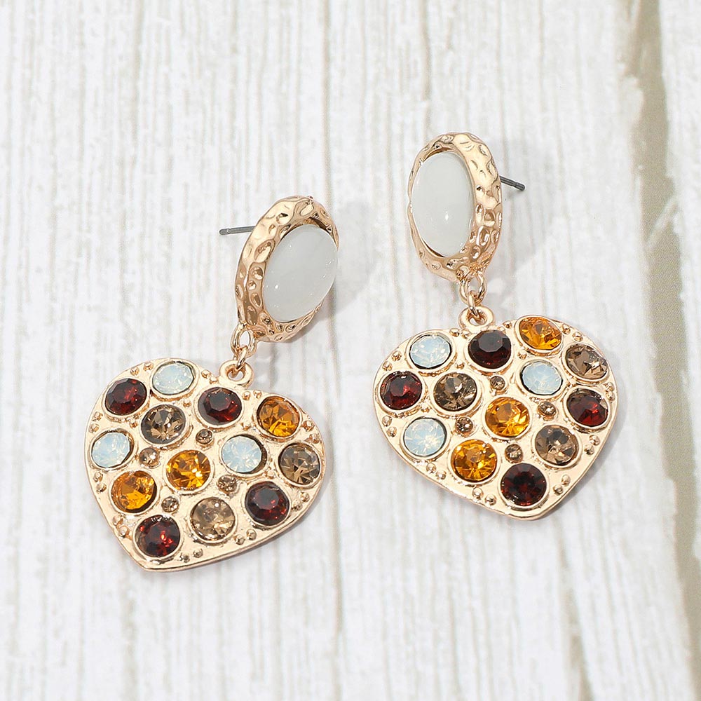 Crystal Heart Drop Earrings 3