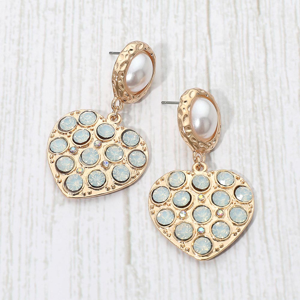 Crystal Heart Drop Earrings 1