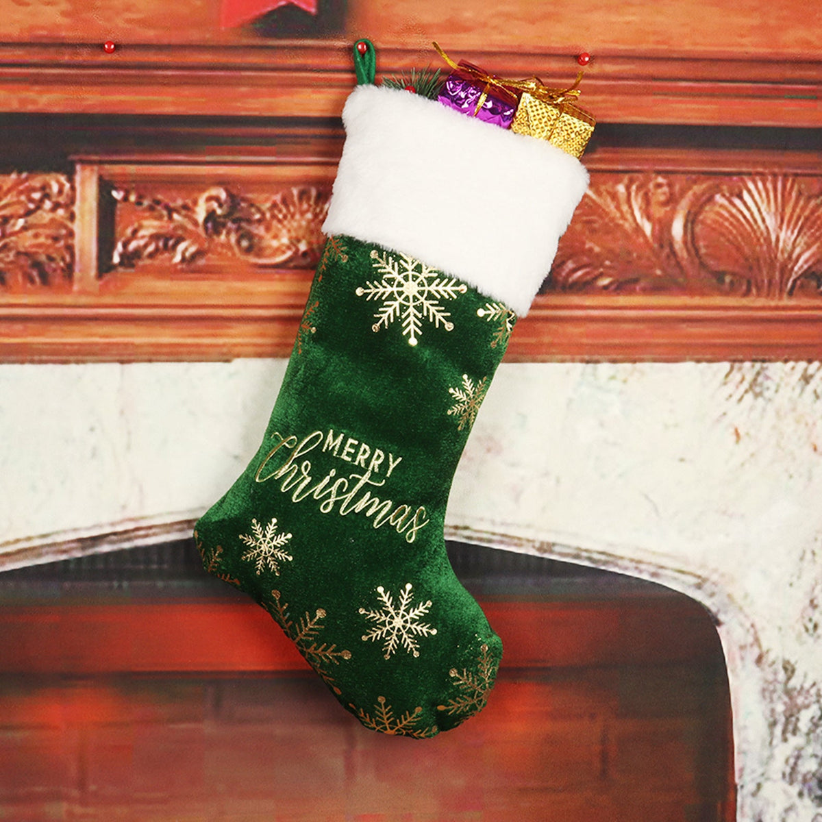 Christmas Stocking Decorations Embroidered Decorations Christmas Hot Stamped Socks 3