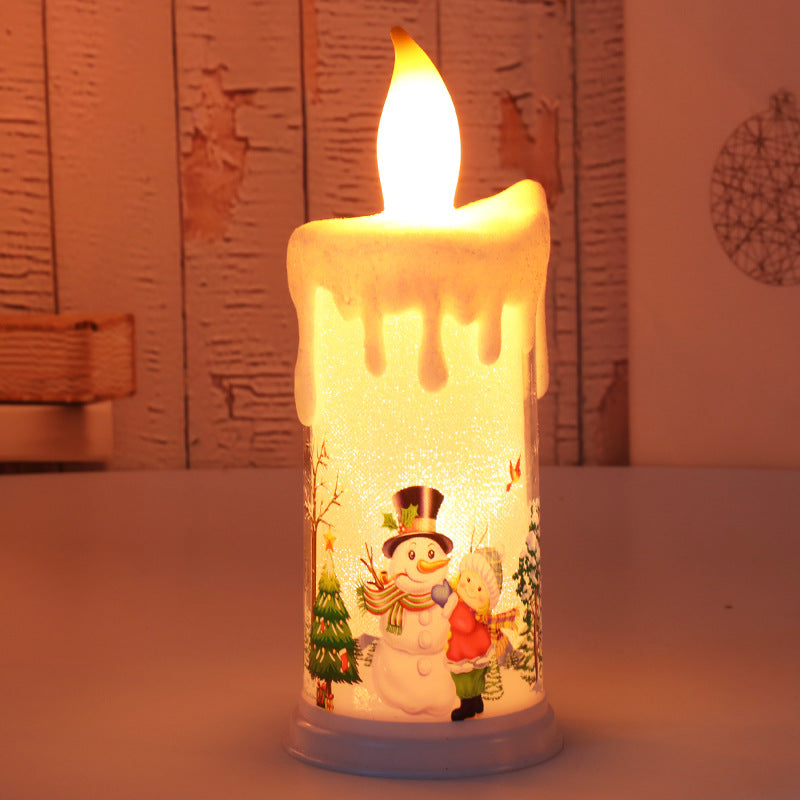 Christmas decoration candle light LED simulation flame candle Santa Claus snowman decoration night light 8