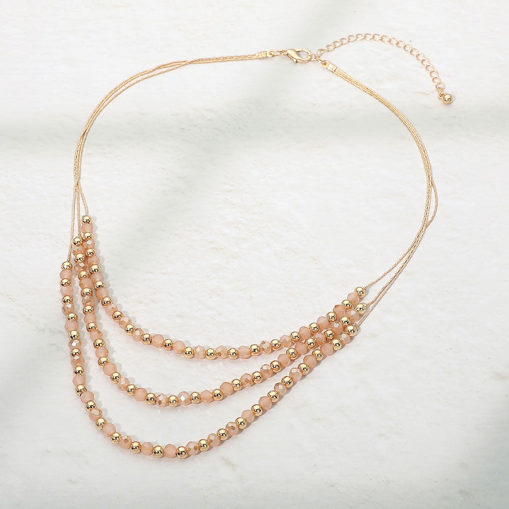 Layered Faceted Beaded Necklace 1